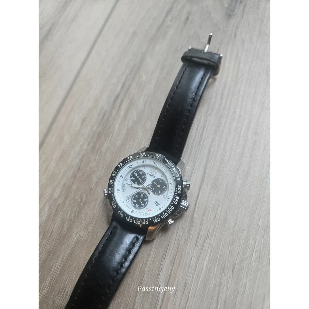 Timex Watch Mens Expedition T42331 Panda Dial Chronograph Alarm Date Quartz